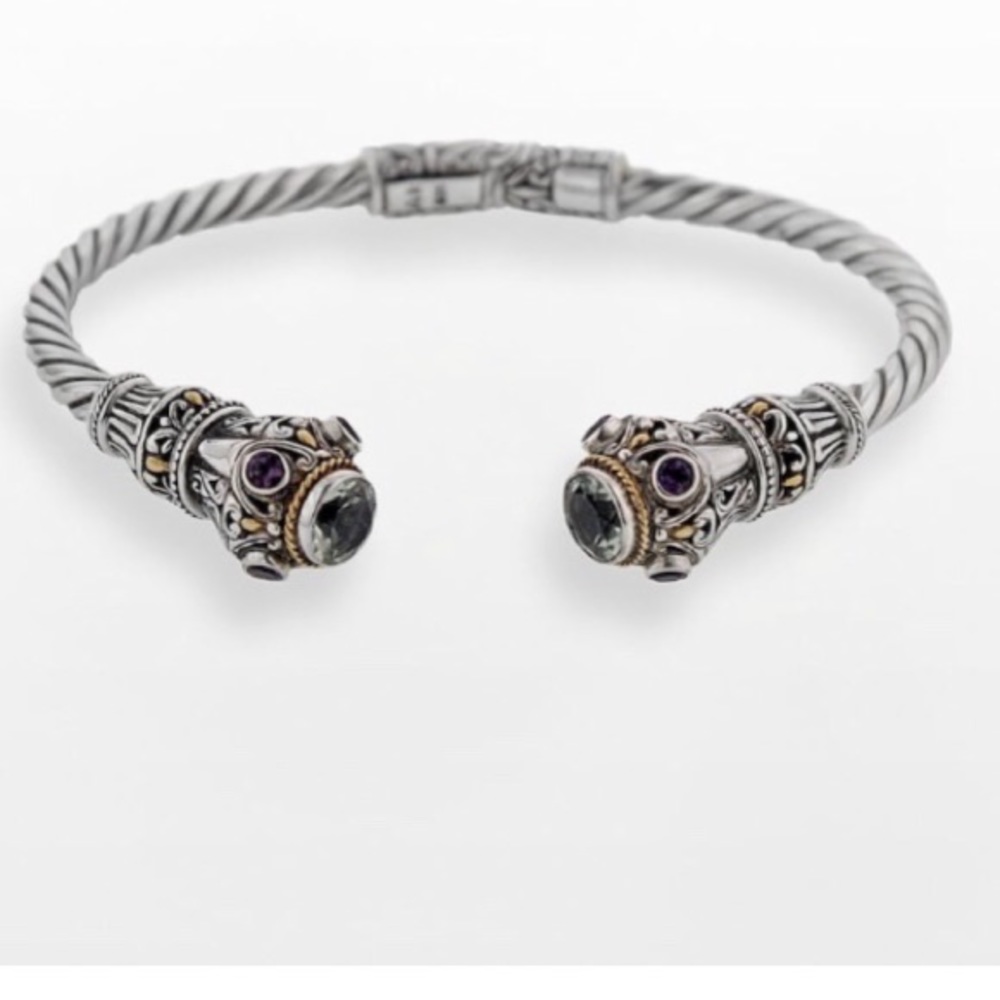 14k sterling Green Quartz Bracelet